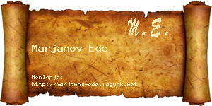 Marjanov Ede névjegykártya